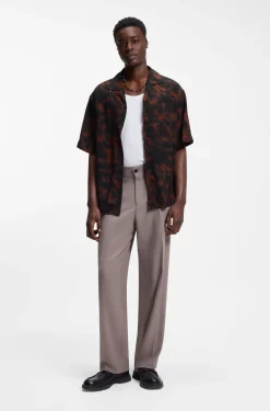 Oversized-fit shirt with digital print