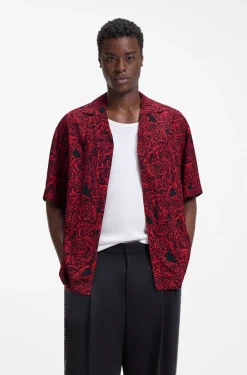 Oversized-fit shirt with digital print