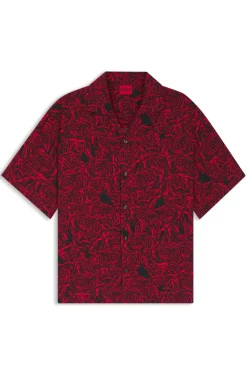 Oversized-fit shirt with digital print