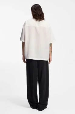 Oversized-fit shirt with horse racing print