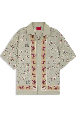 Oversized-fit shirt with statement print