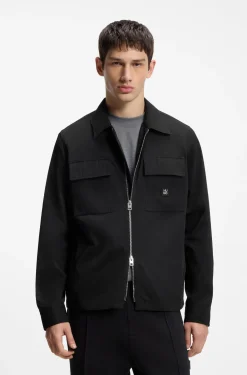 Oversized-fit shirt with zip closure