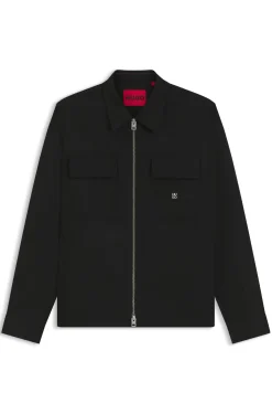 Oversized-fit shirt with zip closure