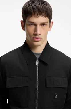 Oversized-fit shirt with zip closure