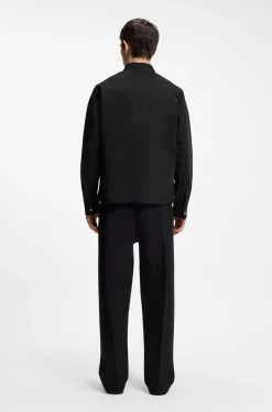 Oversized-fit shirt with zip closure