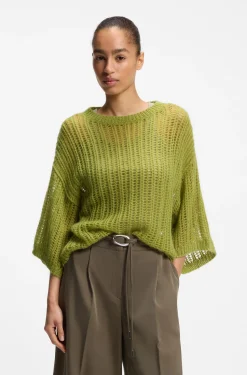 Oversized-fit sweater with open knit
