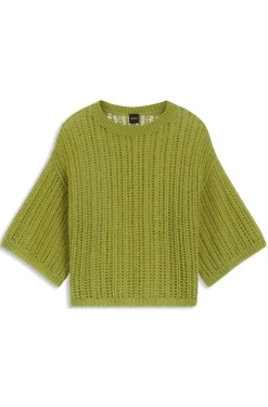 Oversized-fit sweater with open knit
