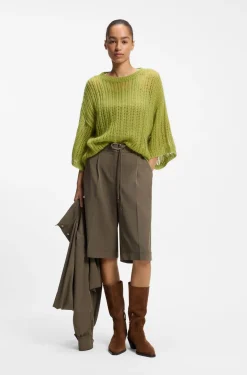 Oversized-fit sweater with open knit