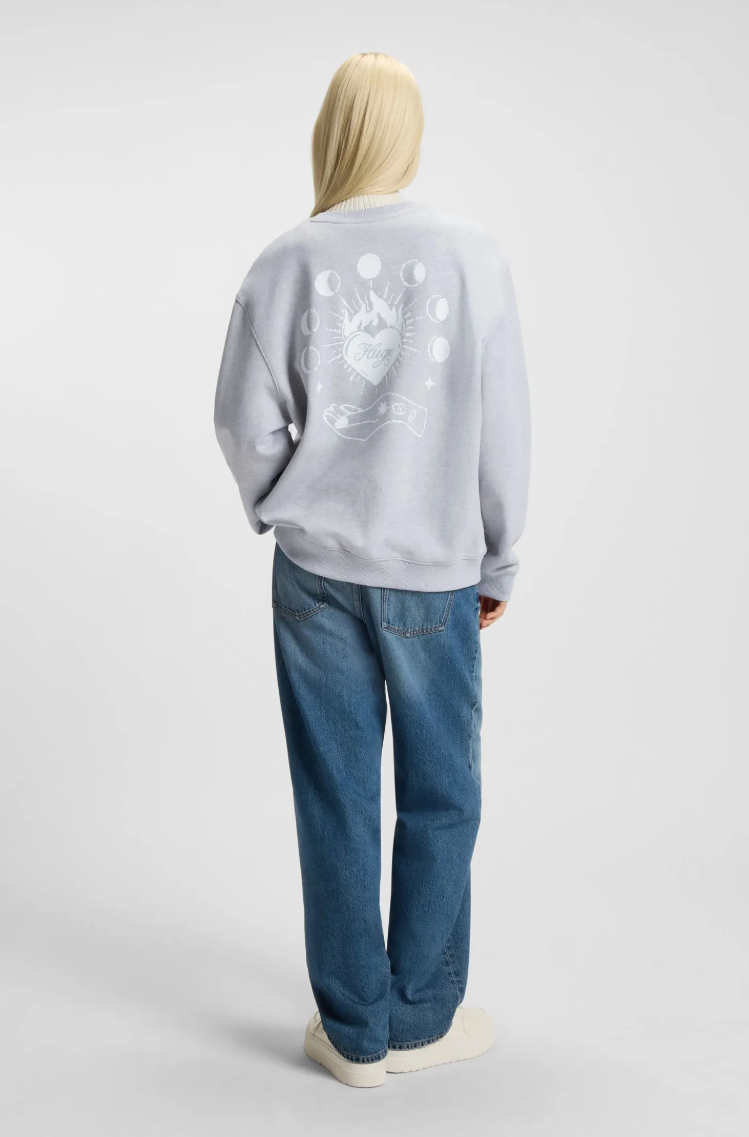 Oversized-fit sweatshirt in cotton terry with logo artwork