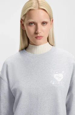 Oversized-fit sweatshirt in cotton terry with logo artwork