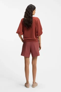 Oversized-fit sweatshirt with short balloon sleeves