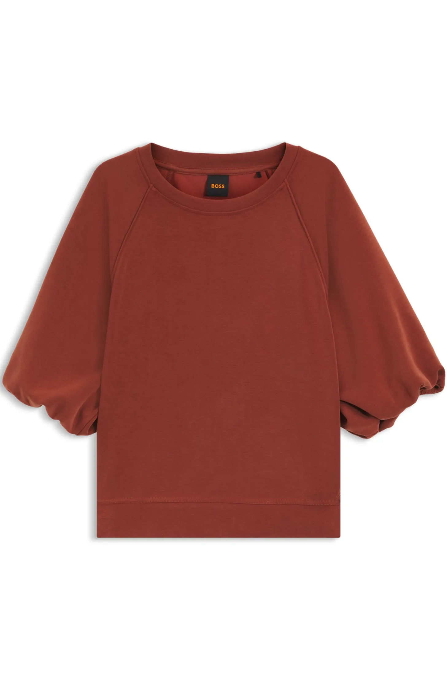 Oversized-fit sweatshirt with short balloon sleeves
