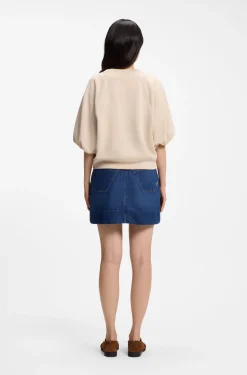 Oversized-fit sweatshirt with short balloon sleeves