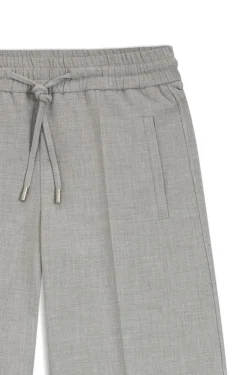 Oversized-fit trousers in melange stretch twill