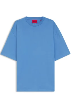 Oversized-fit T-shirt in cotton with repeat-logo print