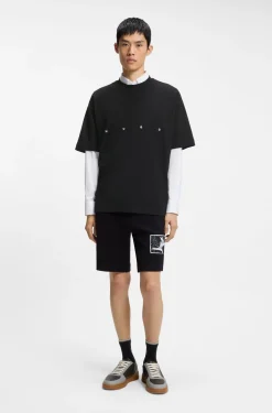 Oversize-fit cotton T-shirt with bold printed logo