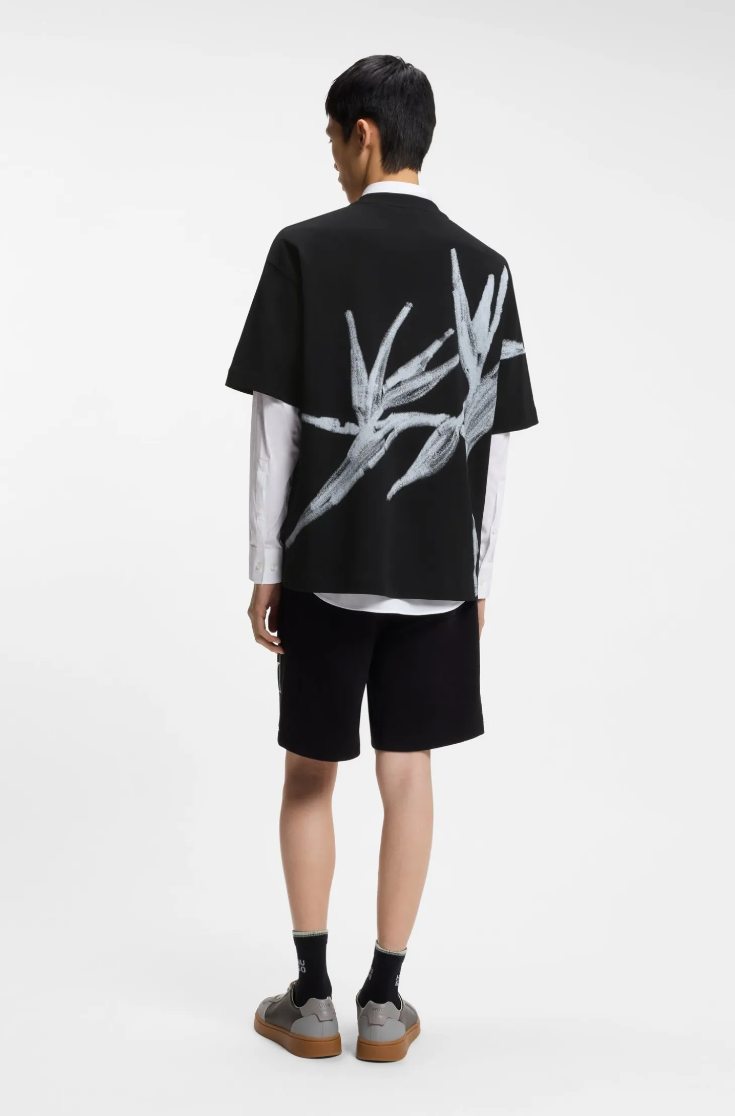 Oversize-fit cotton T-shirt with bold printed logo
