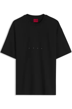Oversize-fit cotton T-shirt with mixed branding