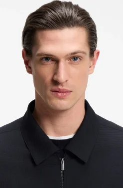 Packable relaxed-fit overshirt in a washable wool blend