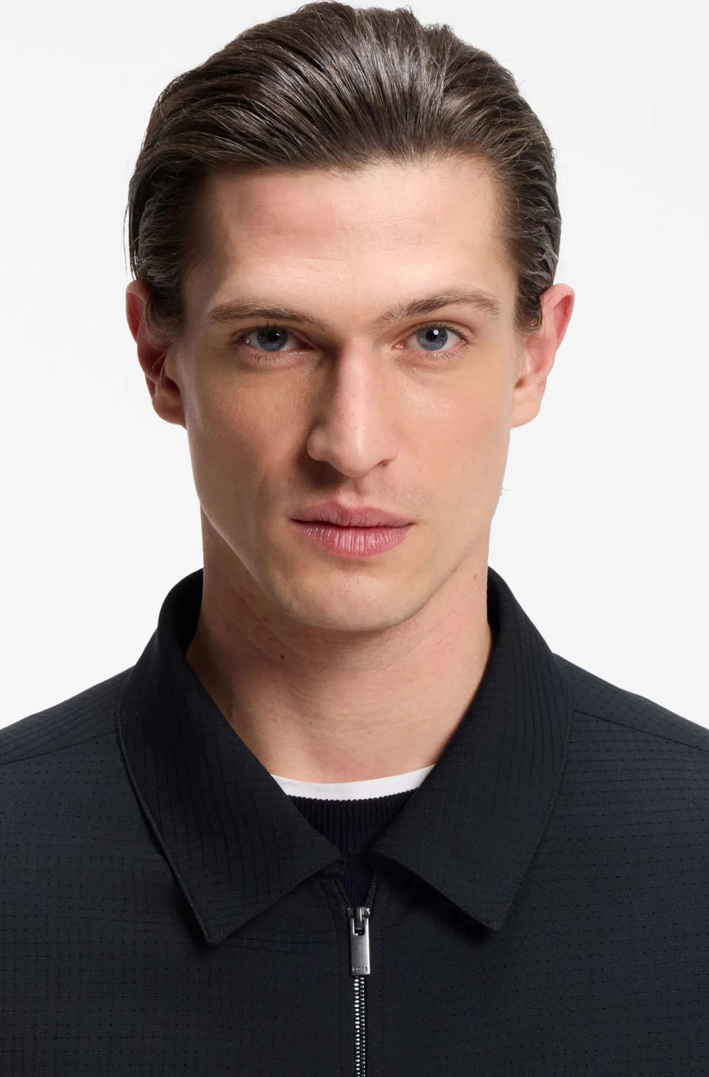 Packable relaxed-fit overshirt in a washable wool blend