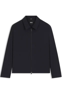 Packable relaxed-fit overshirt in a washable wool blend