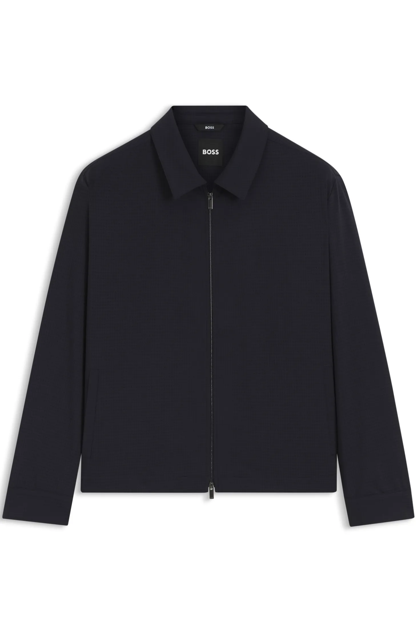 Packable relaxed-fit overshirt in a washable wool blend