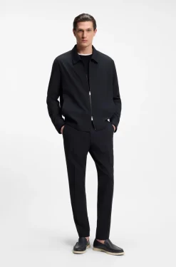 Packable relaxed-fit overshirt in a washable wool blend