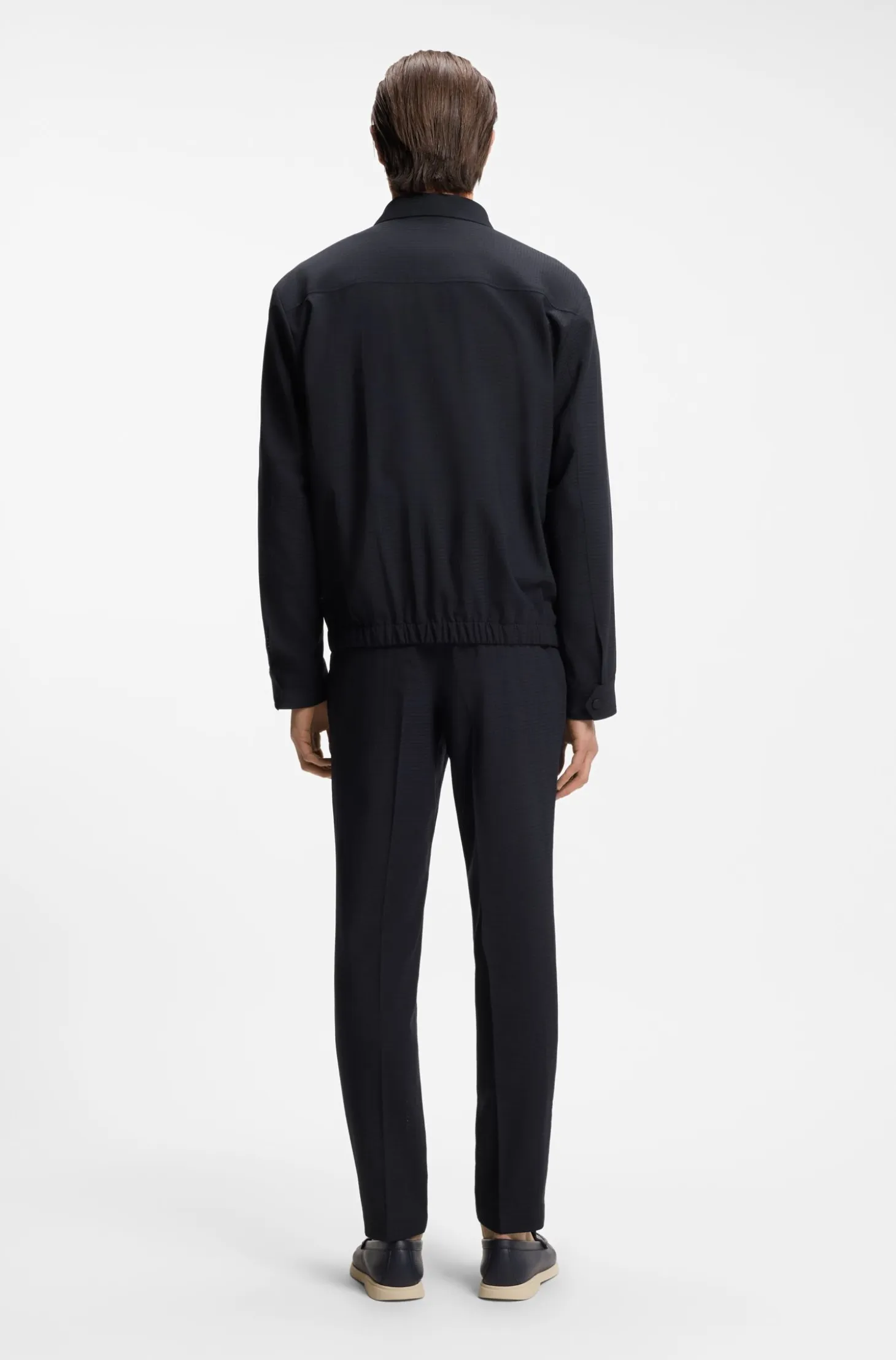 Packable relaxed-fit overshirt in a washable wool blend