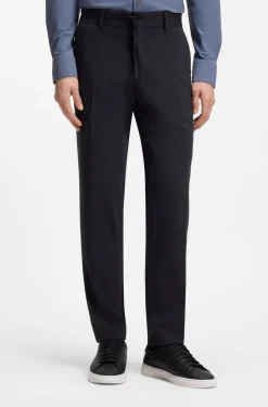 Packable slim-fit trousers in a washable wool blend
