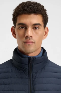 Packable water-repellent padded jacket with logo badge