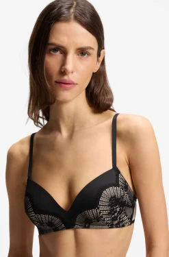 Padded bra in lace and mesh