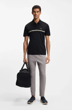 Paddy polo shirt in cotton with horizontal stripe