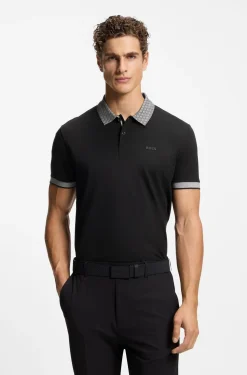 Paddy polo shirt in stretch cotton with moisture management
