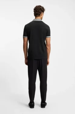 Paddy polo shirt in stretch cotton with moisture management