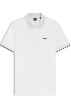 Paddy polo shirt in stretch cotton with moisture management