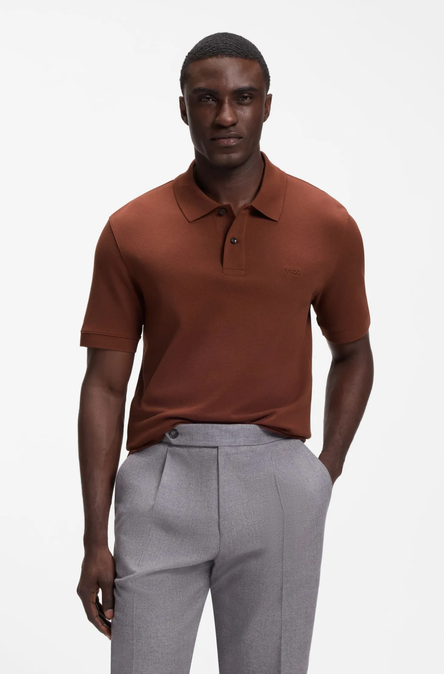 Pallas polo shirt in cotton piqué with embroidered logo
