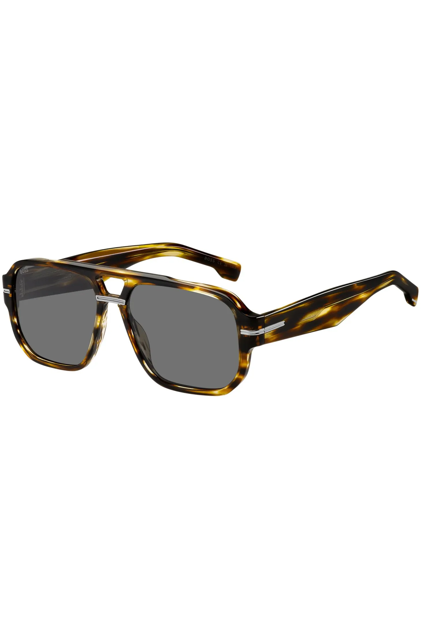 Patterned-acetate sunglasses with silver-tone details