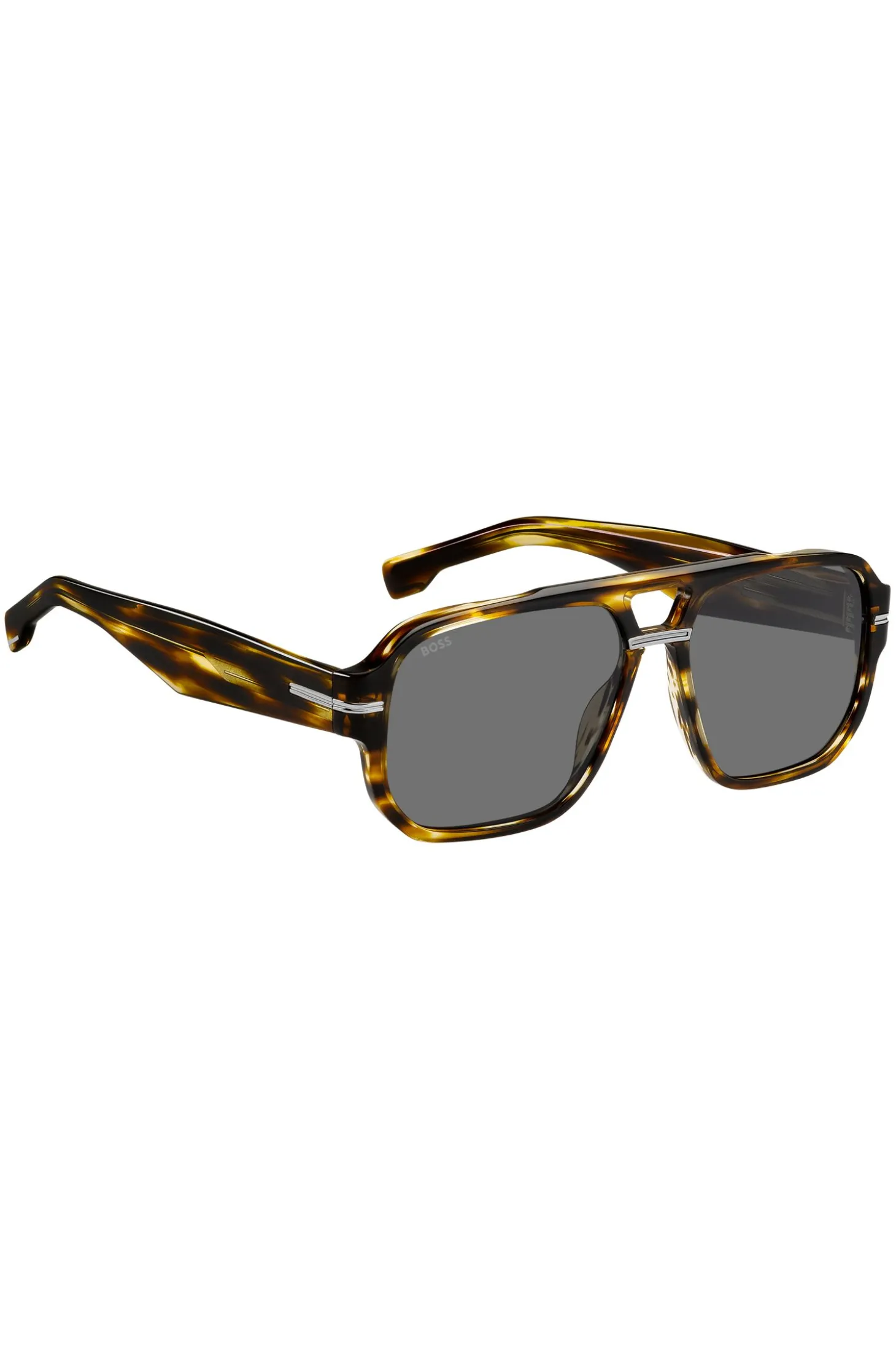 Patterned-acetate sunglasses with silver-tone details