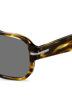 Patterned-acetate sunglasses with silver-tone details