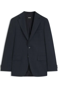 Patterned slim-fit blazer in Italian virgin wool