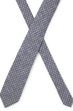 Patterned tie in cotton and wool