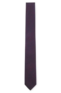Patterned tie in silk jacquard