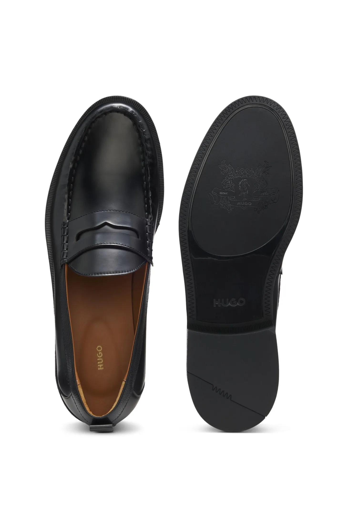 Penny loafers in brush-off leather