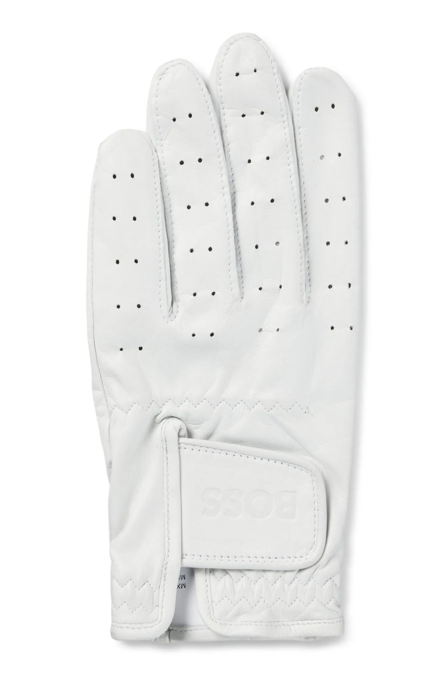 Perforated glove in nappa leather with riptape closure