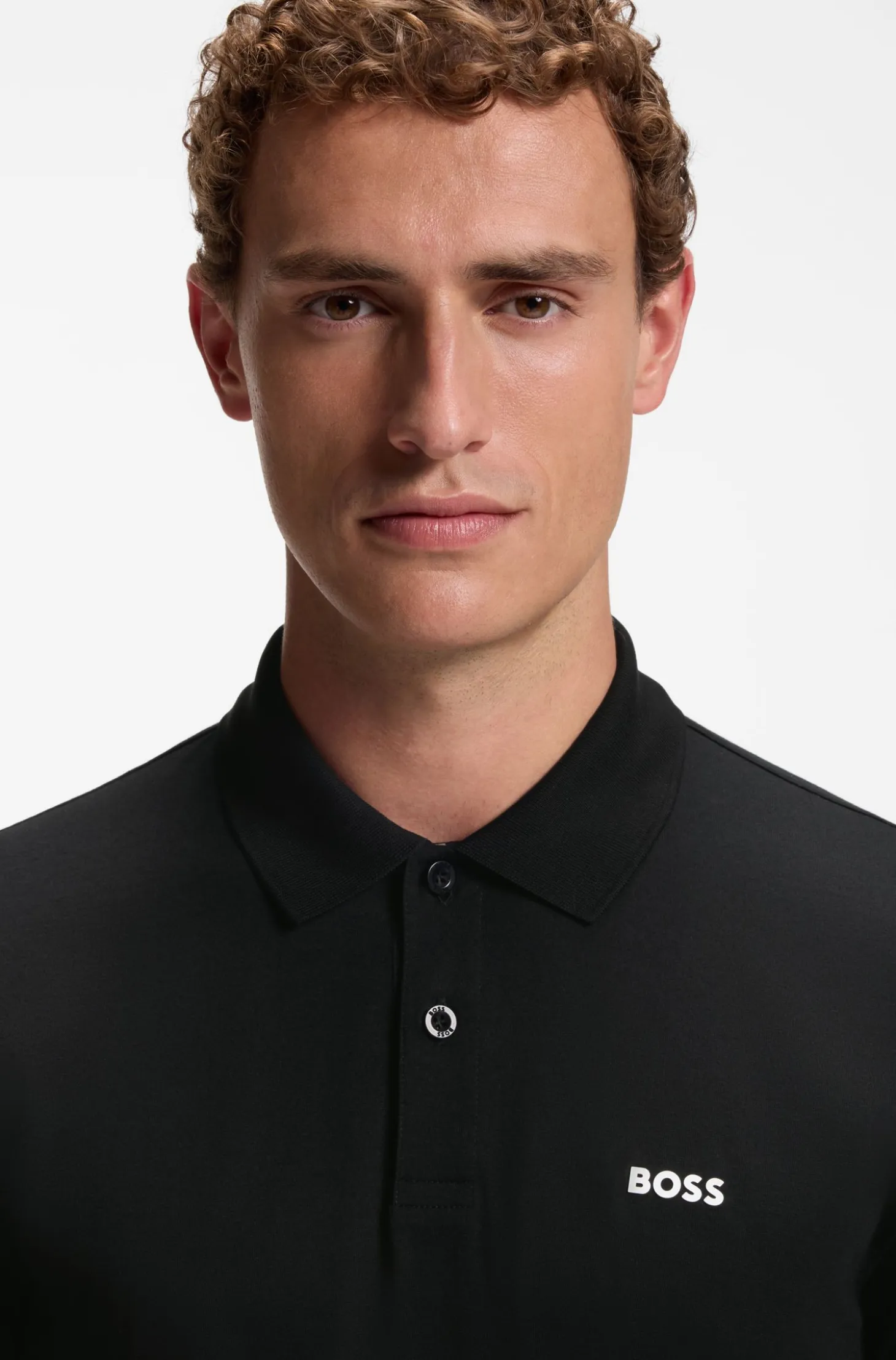 Pima-cotton polo shirt with placed print