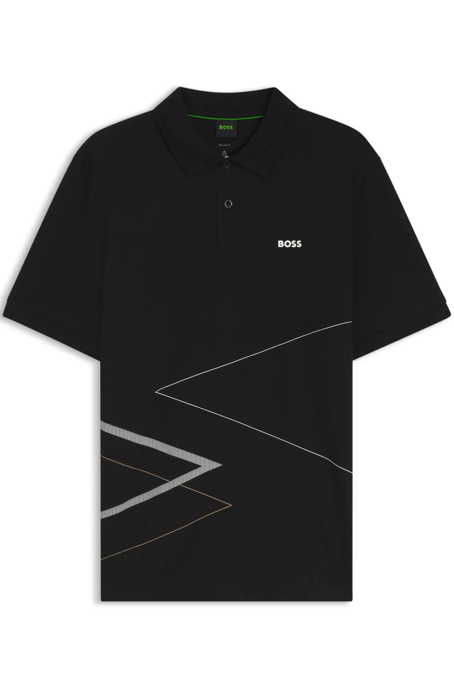 Pima-cotton polo shirt with placed print