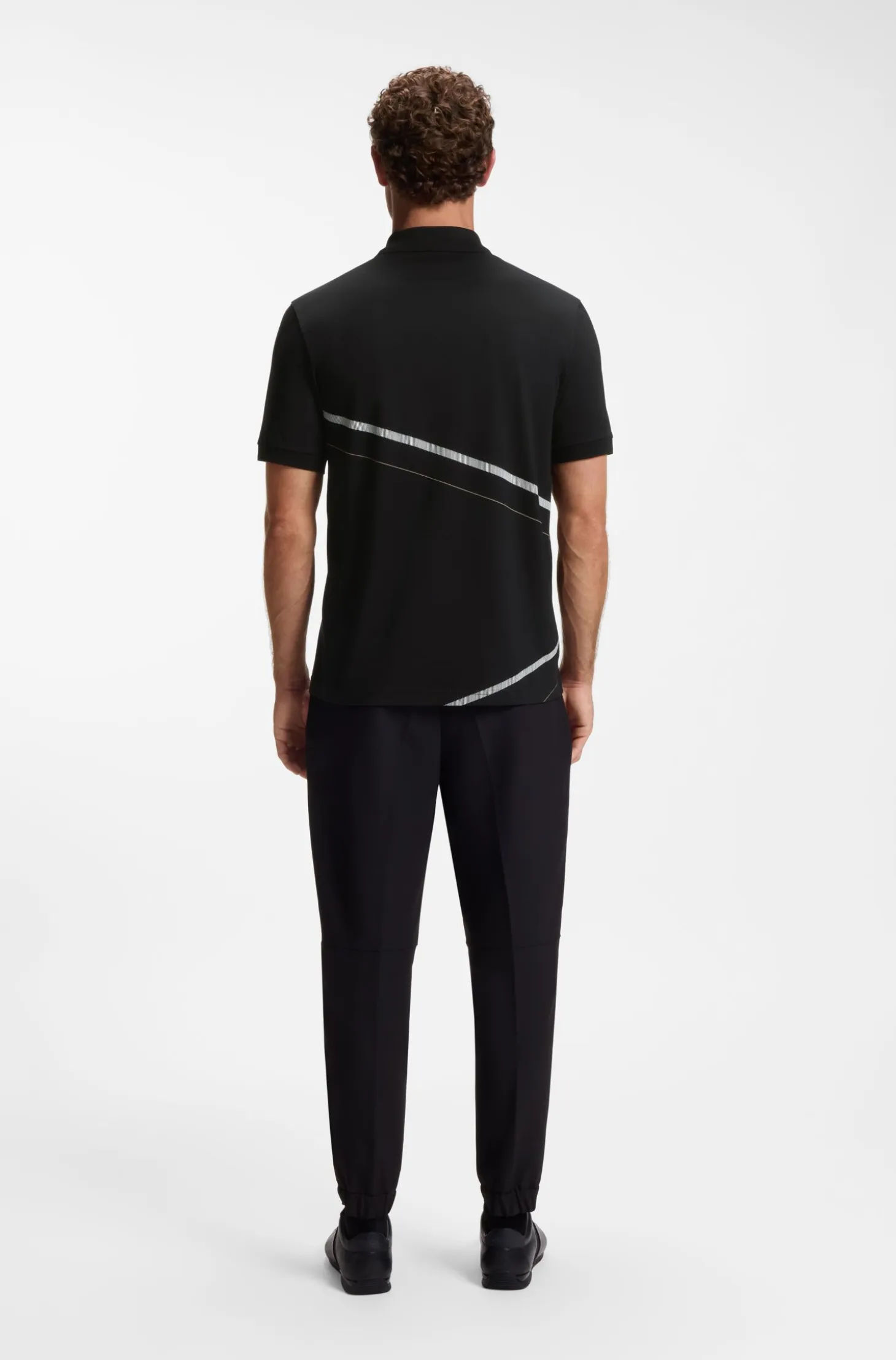 Pima-cotton polo shirt with placed print