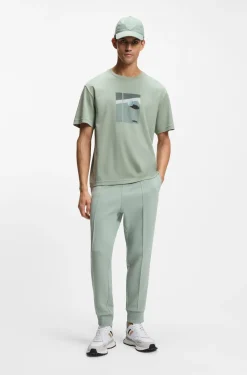 Pima-cotton T-shirt with tennis artwork