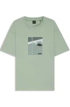 Pima-cotton T-shirt with tennis artwork