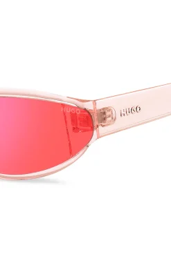 Pink-acetate sunglasses with tonal lenses